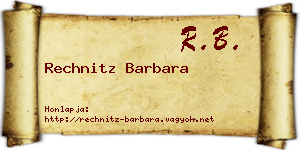Rechnitz Barbara névjegykártya